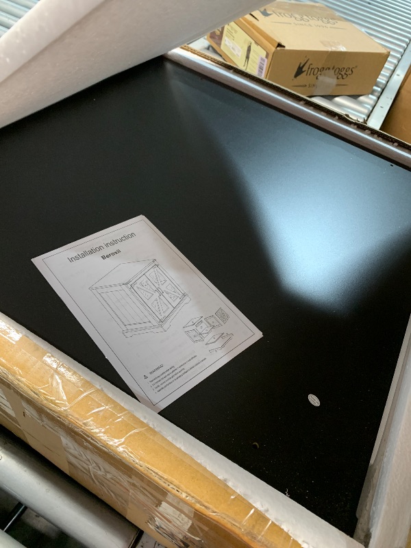 Photo 1 of (please see all images) BEROXII Farmhouse End Table, 24" Large End Tables with Storage, Rustic Square Sofa Beside Table with Glass Barn Door