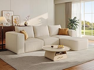 Photo 1 of
YITAHOME 107 Inch Cloud Modular Sofa with L-Shape Chaise, Deep Seat & 3 Pillows, Corduroy Couch for Living Room Bedroom, No Assembly Needed, Milky White