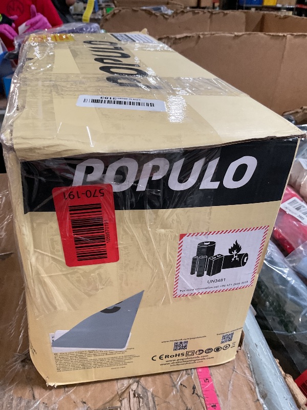 Photo 1 of (damaged)(sold for parts) POPULO 20V Cordless Electric Drain Snake, 25Ft Replaceable Cable with 2.0Ah Battery, Extension Tube & Charger, Snake Drain Clog Remover Tool for Toilet, Floor Drain, Sink and Shower 3/4"-2" Pipe