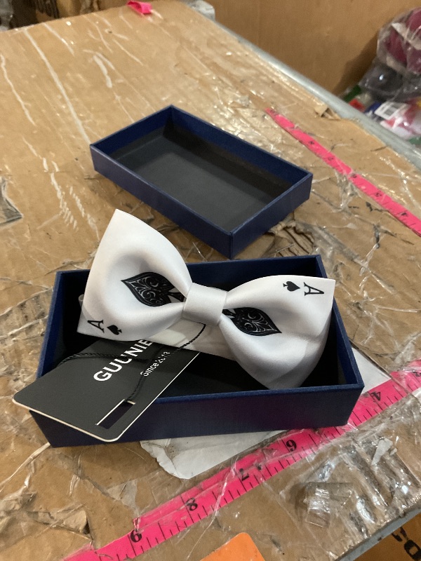 Photo 1 of * ACE OF SPADES* NOT HEARTS* Mens 100% Satin Silk Pre-tied Bowtie Poker Ace Bow Ties(Ace of Spades)