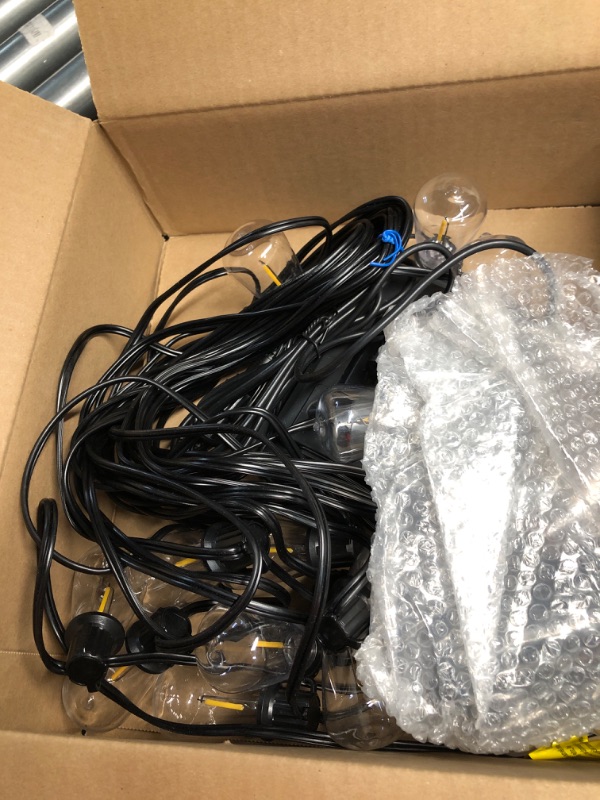 Photo 1 of ***(MAJOR DAMAGE/ SEE NOTES BEFORE BIDDING)***addlon 54(48+6) FT Solar String Lights Waterproof,Patio Lights Solar Powered with Remote & USB Port 15+1 LED Shatterproof Bulbs 3 Light Modes, Dimmable Solar Light for Camping Backyard Garden