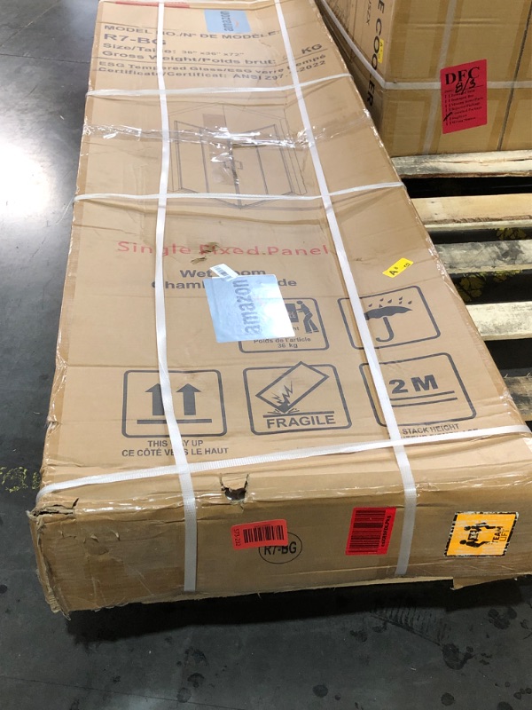 Photo 1 of ***FACTORY SEALED, TRUCK/TRAILER PICKUP ONLY*** Bathroom Shower Enclosure, 36 in.L x 36 in. W x 72 in. H, Double Sliding Shower Doors, 1/4" (6mm) Thick Clear Tempered Glass Door, Brushed Gold Frame&Corner