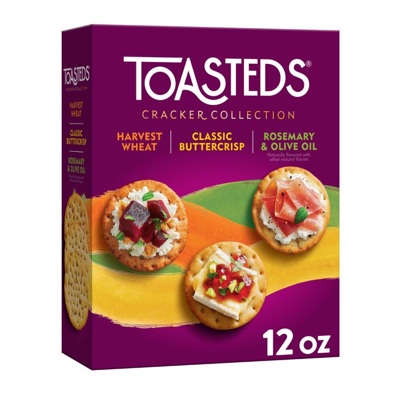 Photo 1 of ***(EXP: 08/08/25 )NONREFUNDABLE*** Toasteds Crackers, Ready to Dip Snacks, Party Snacks, Variety Pack (12 Boxes)
