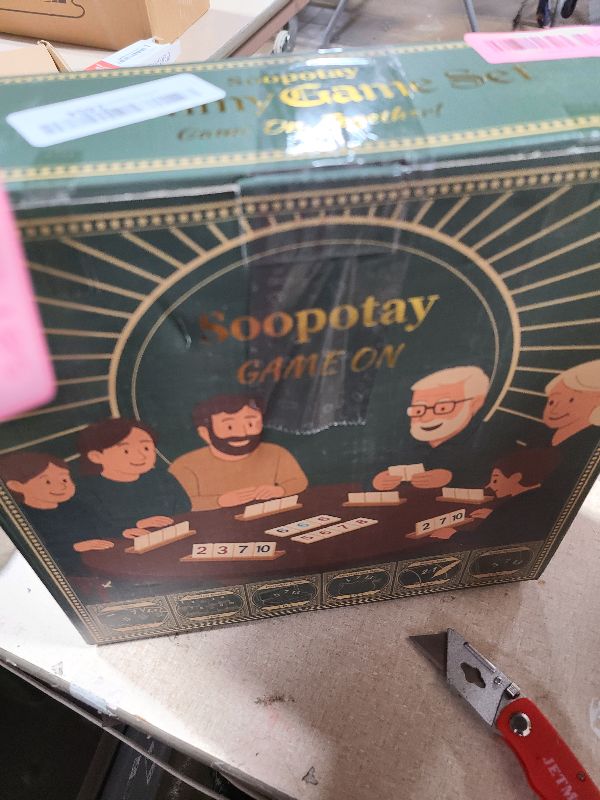 Photo 1 of 2-8 Players Games Gifts, Rummy Board Game Set, 214 Melamine Tiles, 8 Wooden Racks, Drawstring Bag, Premium Portable Case, Tile Board Games for Adults, Valentines Day Gifts for Men Women Dad Mom