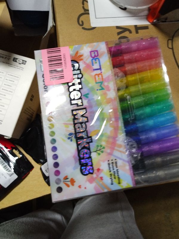 Photo 1 of 12 Colors Glitter Nail Art Pens Set, 3D Quick-Dry Water-based Ink Glitter Nail Art Markers DIY Manicure Kit for Home Salon Nail Designs, Glitter Pens Markers Nail Polish Pens Graffiti Dotting Pen