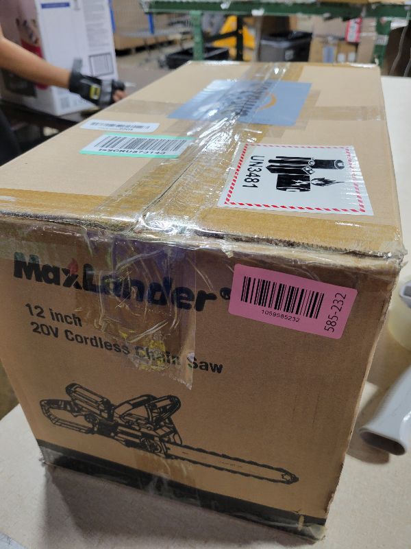 Photo 1 of 12-Inch Cordless Battery Operated Chainsaw with 1x4.0Ah Battery&Charger, MAXLANDER 20V Electric Chainsaw with Auto-Tension & Auto-Lubrication, Lightweight Handheld for Wood Cutting & Trimming