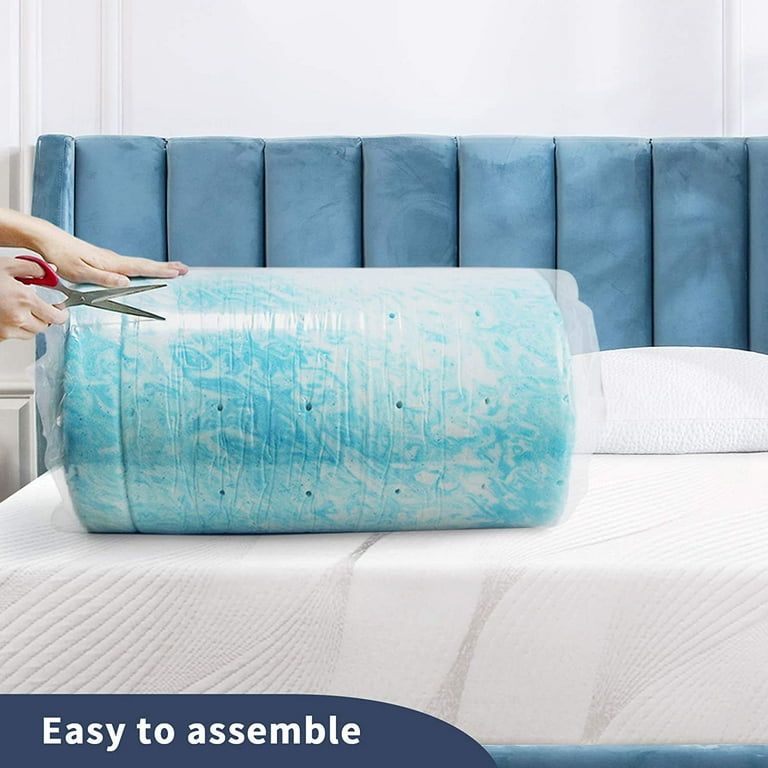Photo 1 of  Gel Memory Foam Mattress Topper, Queen Size, 4 inch, Pressure Relief for Back Pain