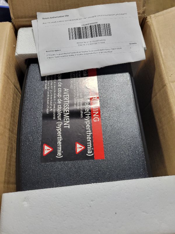 Photo 1 of 22" Black Free standing Infrared quartz Corner Electric Fireplace