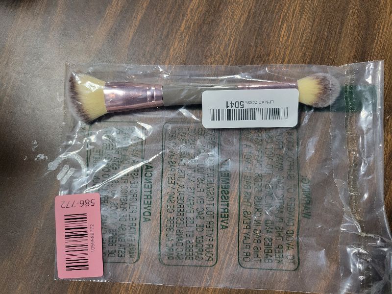 Photo 1 of 1 Pack Dual-Ended Makeup Brushes - Angled & Round Foundation Brushes for Contouring, Blending - Premium Luxe Hair for Cream, Liquid and Powder Application, Any Look (A1-1 * 1)