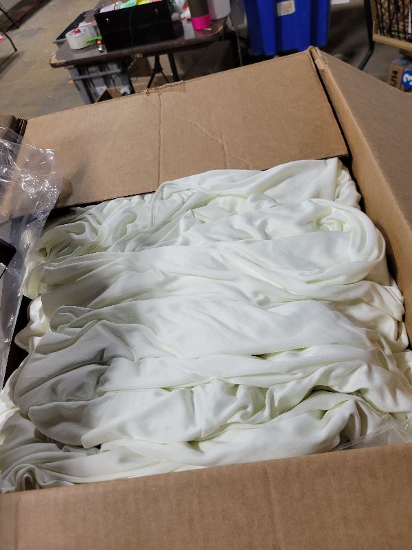 Photo 1 of 10 ft x 10 ft Wrinkle Free Ivory Backdrop Curtain for Wedding Parties, Polyester Ivory Photo Backdrop Drapes 2 Panels 5x10ft for Baby Shower Photoshoot Engagement Birthday Party Photography Background