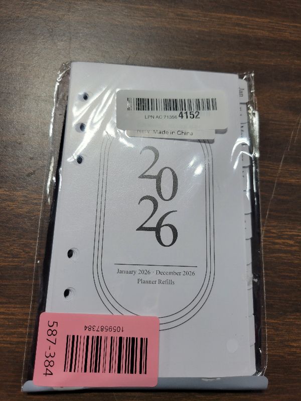 Photo 1 of 2026 Monthly Planner Refill, A6 Small Size Planner Inserts for 6 Ring, 3.8"x6.8", Jan. 2026 - Dec. 2026, 12 Monthly Calendars with Laminated Tabs, 6-Hole Punched