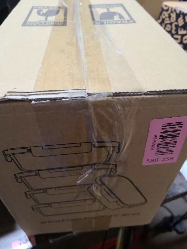 Photo 1 of [5-Packs, 36 Oz.] Glass Meal Prep Containers with Locking Lids Glass Food Containers,Airtight Lunch Container,Microwave, Oven, Freezer and Dishwasher (4.5 Cup, White)