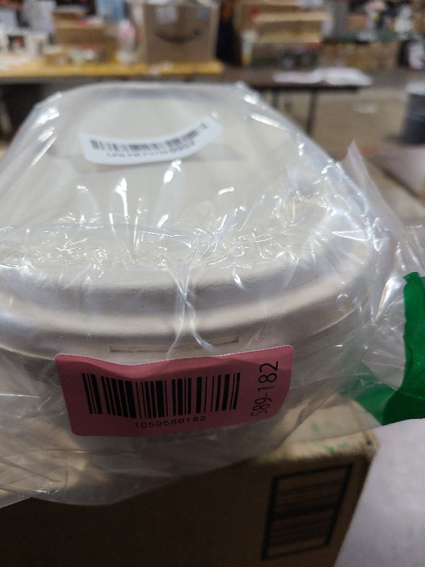 Photo 1 of [100% Eco-Friendly] 34 oz Disposable Food Containers with Lids – Sugarcane Pulp Take Out Containers, Biodegradable Lunch Box, Compostable and Microwave Safe To-Go Boxes for Meal Prep – Pack of 50