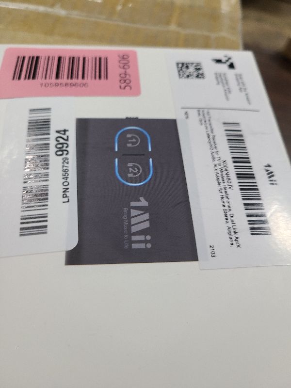 Photo 1 of 1Mii Bluetooth 5.3 Transmitter Receiver for TV to Wireless Headphones, Dual Link aptX Adaptive/Low Latency/HD Audio, Aux Bluetooth Audio Receiver Adapter for Home Stereo, Airplane, Boat, Gym