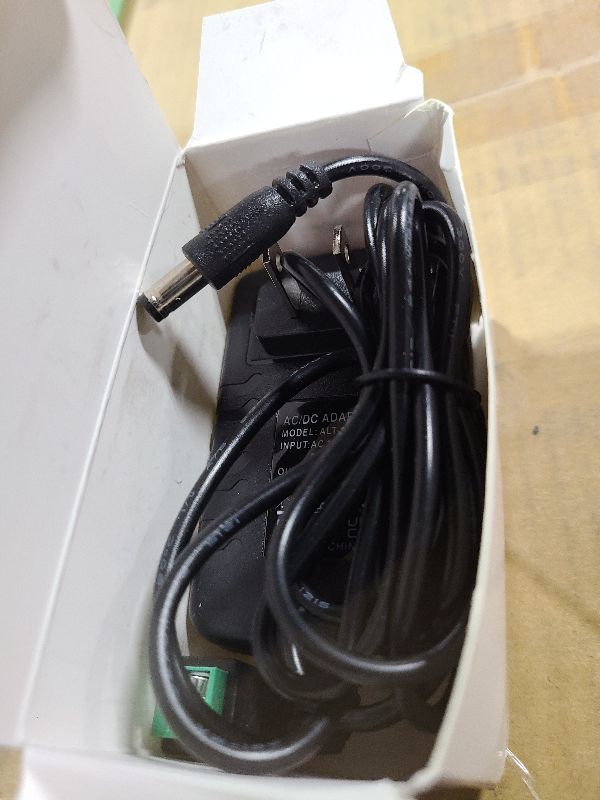 Photo 1 of 12 Volt 2A Power Adapter Supply, AC 100-240V to DC 12 V Power Supply Transformer Charger Wall Plug for DC12V Light Security CCTV Camera, Black, 8x5x3.3 cm