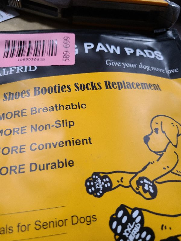 Photo 1 of ?VALFRID Dog Paw Pads for Dogs Traction,Toe Grips for Senior Dogs,Paw Stickers Strong Adhesive,Provides Traction on Slippery Hardwood Floor Multicolor M 48 Pieces