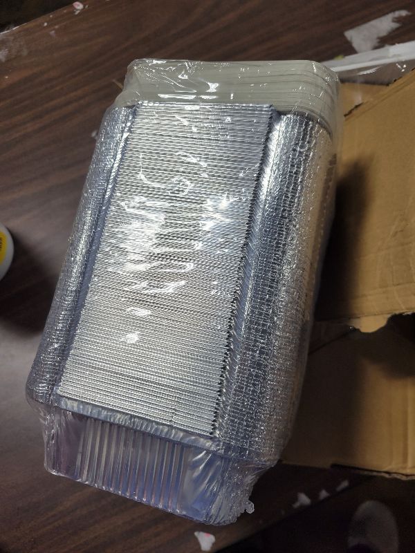 Photo 1 of 1 Lb Small Disposable Aluminum Pans with Plastic Lids(100 Pack-5"×4") 16 oz Capacity Mini Tin Foil Pans with Lids,Take Out Food Containers Trays for Catering, Meal Prep,Baking,Roasting,Freezer Safe