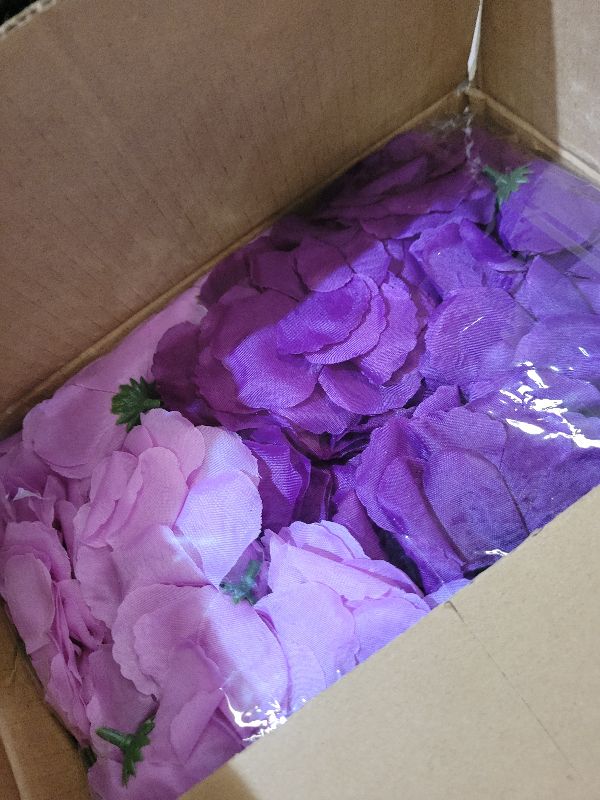 Photo 1 of 108pcs Roses Head Flowers with Stem - Purple & Lilac Artificial Flowers Rose Bulk - Lavender Purple Silk Rose Fake Flower for Wedding Bouquet Party Home DIY Baby Shower Centerpieces Tables Decoration