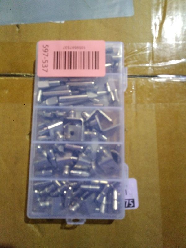 Photo 1 of 120Pcs Shelf Pins Kit,4 Styles Nickel Plated Shelf Support Pegs,Plated Shelf Pins Holders for Bookcase Kitchen Closet Shelf Shelves Furniture Cabinet?5mm (1/4 inch) cabinet shelf pegs