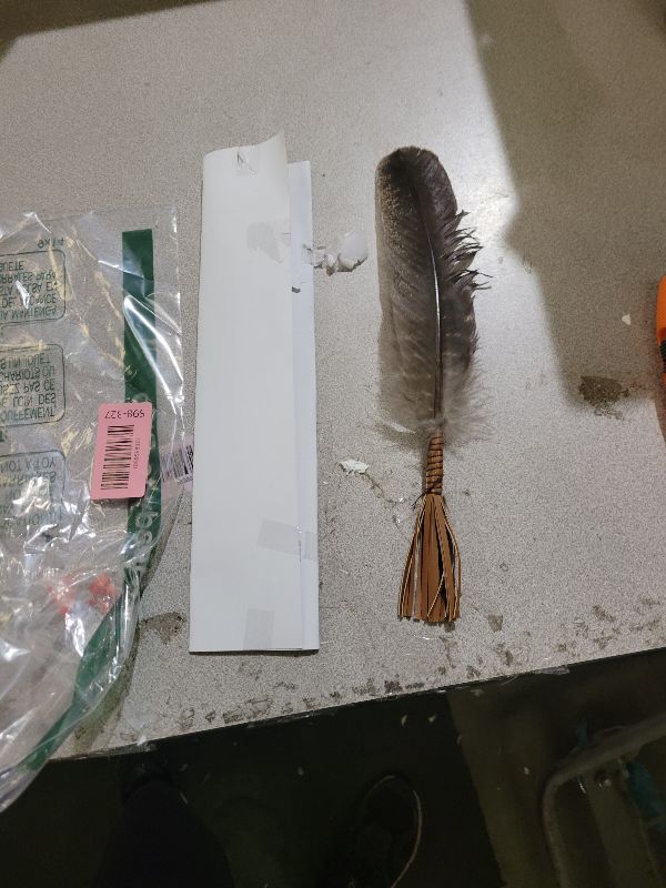 Photo 1 of 10-12 Inch Leather Wrapped Smudging Feather with Leather TasselSmudge Feather, Turkey Feather? Unique Homecrafted Energy Cleansing Clearing Spiritual Practice House Smudging - Great for Beginners