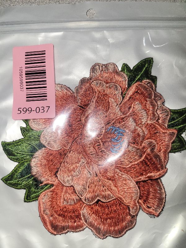 Photo 1 of 1Pcs Colour Embroidery Patches? Patch Applique DIY Accessories?Embroidered Iron on or Sew On Patch for Jackets, Clothing, Dress, Jeans, Hat, Backpacks, Clothes (Orange Flower)
