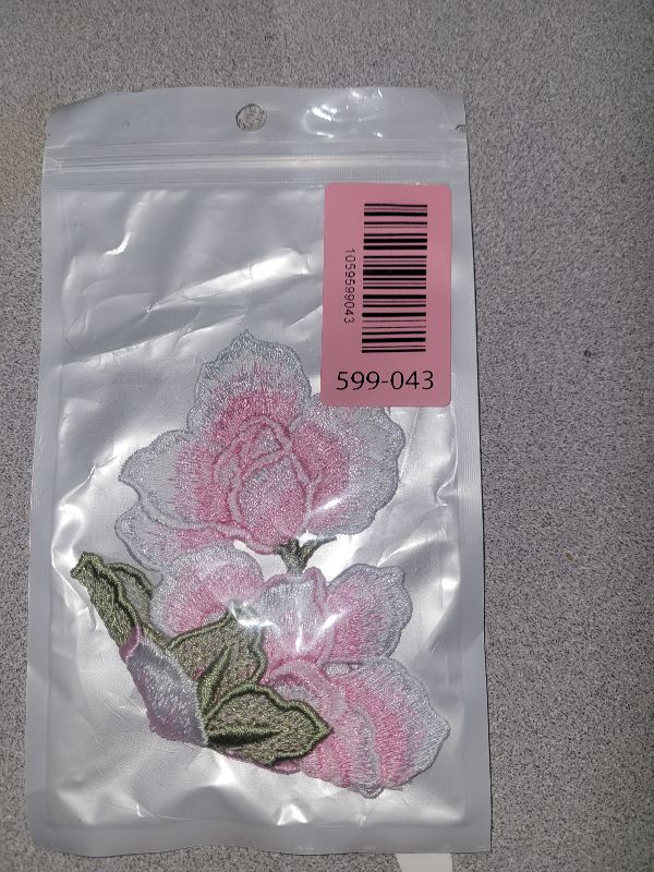 Photo 1 of 1Pcs Colour Embroidery Patches? Patch Applique DIY Accessories?Embroidered Iron on or Sew On Patch for Jackets, Clothing, Dress, Jeans, Hat, Backpacks, Clothes (Pink Flower 01)