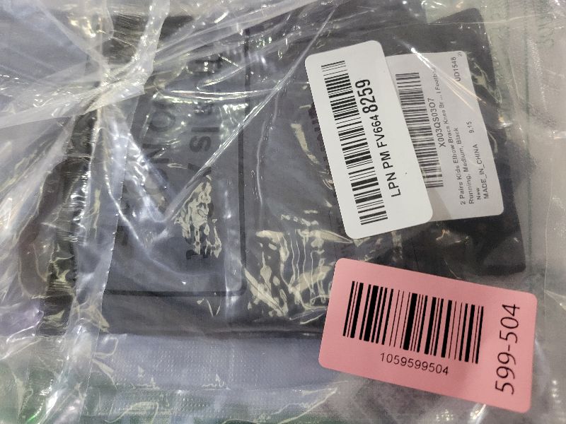 Photo 1 of 2 Pairs Kids Elbow Brace Knee Brace Tennis Compression Knit Knee Sleeves Arm Elbow Sleeve Elbow Support for Boys Girls Teen Basketball Sports Weight Lifting Volleyball Football Running, Medium, Black