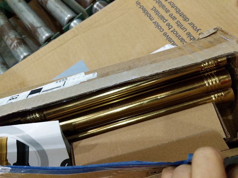 Photo 1 of 16-120 Inch Curtain rods, 1 Inch Diameter Splicing and Telescoping Structure Window Treatment Rods Set Adjustable Drapery Rods Heavy Duty Pole, Warm Gold