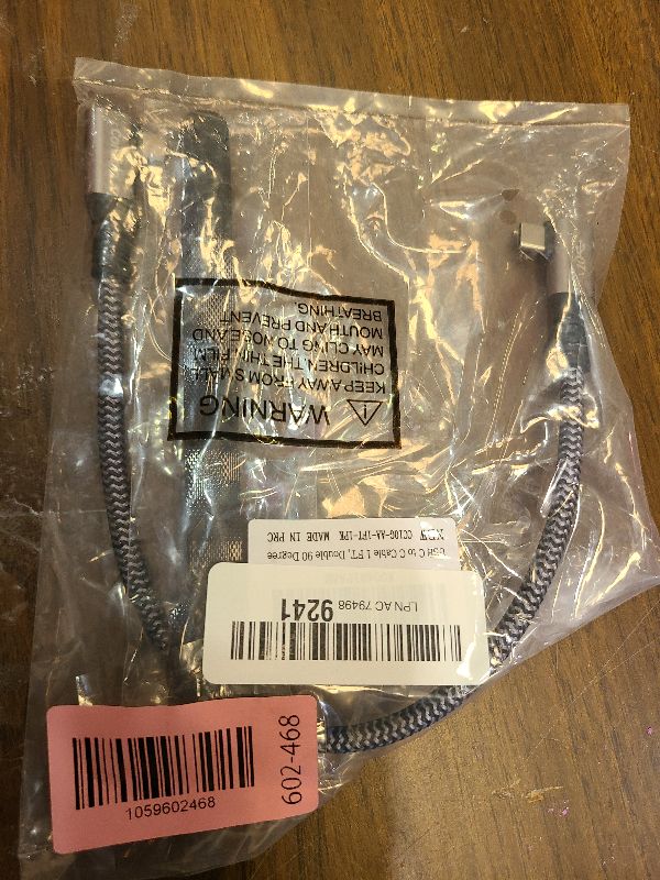 Photo 1 of 1FT USB C Cable 90 Degree, USB C 3.1 Gen 2 Cable, 4K Monitor Video Output, 10Gbps High Speed Data Transfer, 100W Fast Charging, Compatible with iPhone 17, MacBook, Dell XPS, CarPlay, Portable Monitor