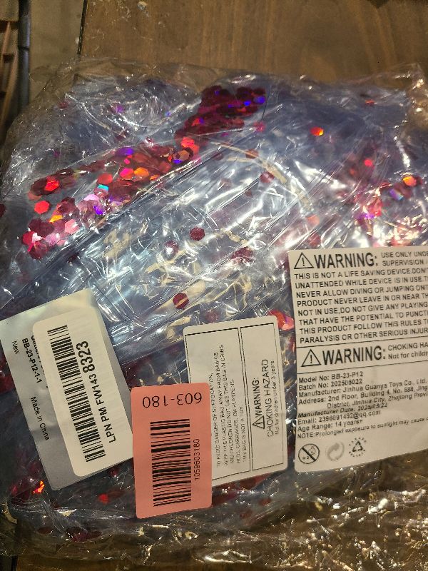 Photo 1 of 12 Pack Inflatable Beach Balls Bulk 16" Pink Glitters Pool Toys Balls for Pool, Beach, Summer Pool Party - Swimming Pool Game Water Beach Toys Kid Party Favor Decorations Summer Blow Up Beach Ball