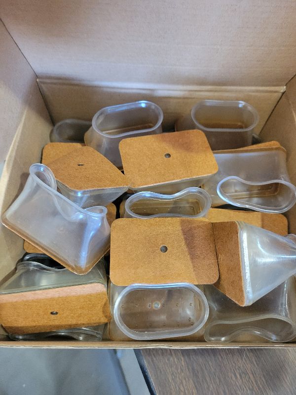 Photo 1 of 28Pcs Chair Leg Floor Protectors Rectangle for Hardwood Floors Silicone Caps Covers Felt Furniture Pads Clear Chair Sliders, Protect The Floor from Scratches(Fit:L 2"-2.5",W 1"-1.5")