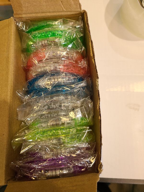 Photo 1 of 20 Pack LED Glow Bracelets Party Favors for Kids Glow in The Dark Party Supplies, LED Bracelet Light Up Toys Neon Easter Basket Birthday Wedding Gifts, Goodie Bags Stuffers, Classroom Games Prizes