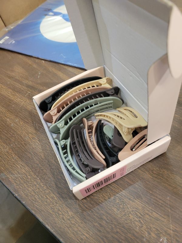 Photo 1 of 15 PCS Flat Claw Clips, 5 Colors Flat Hair Clips 3 Sizes Hair Claws for Women Girls Accessories Barrettes for thick Thin Hair Easter Basket Stuffers Gifts