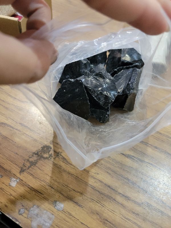 Photo 1 of 1 lb Rough Crystals Bulk Raw Black Obsidian Quartz Healing Stones for Tumbling, Wire Wrapping, Wicca Reiki,Meditation and Home Decor