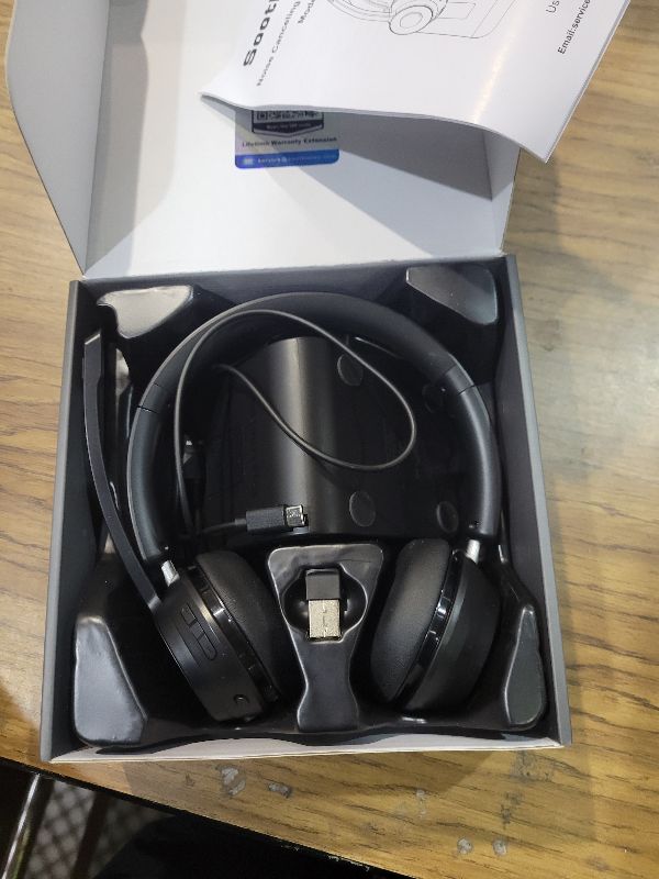 Photo 1 of (Upgraded Version) Wireless Headset, Bluetooth Headset with Noise Cancelling Microphone, Best Headphones with Mic Mute & USB Dongle for PC/Computer/Laptop/Cell Phones/Remote Work/Call Center