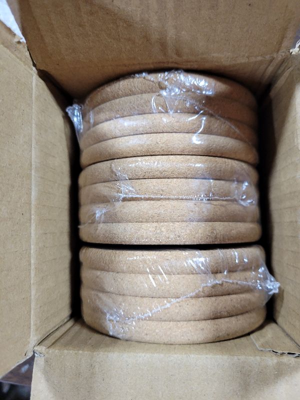 Photo 1 of 12Pcs Cork Coasters Round Extra Thick Drink Coasters with Curved Edges 0.4" Thick 4" Diameter Wooden Coasters Bulk, Absorbent and Reusable Fit for Dining Tables Desks Bars