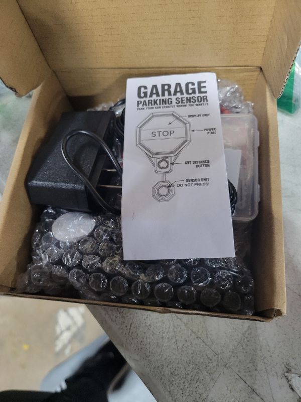 Photo 1 of 1 Pack Adjustable Garage Parking Sensor with LED Display – No-Drill Parking Aid for Cars, SUVs & Pickups, Set Stop Distance 6"–6 ft, Battery or USB Powered (Black)