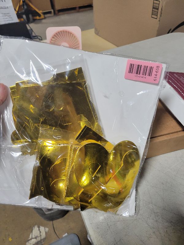 Photo 1 of 131 PCS Custom Banner DIY Letter Banners Personalized Banner for Birthday Congratulations Wedding Party Banners Golden 5-inch