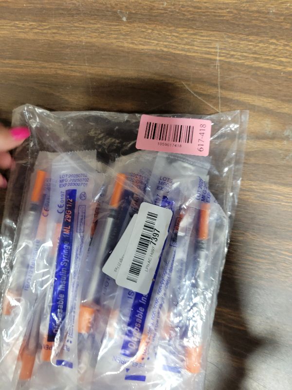Photo 1 of 1ml/cc Syringe 29G 1/2", Lab Tools Individual Package 25 Pack