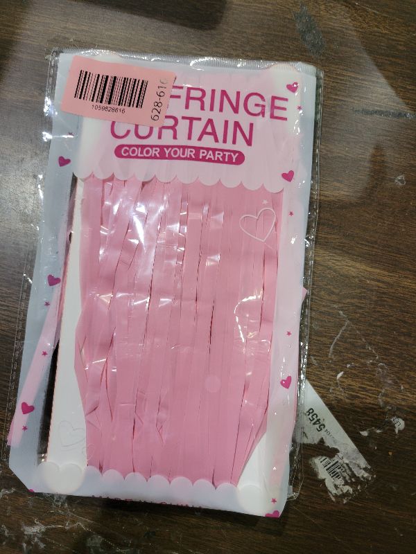 Photo 1 of 2 Pack Foil Curtain Pink Backdrop Streamers Metallic Tinsel Fringe Curtains Photo Booth Props for Birthday Wedding Engagement Bachelorette Christmas Holiday Celebration Party Decorations