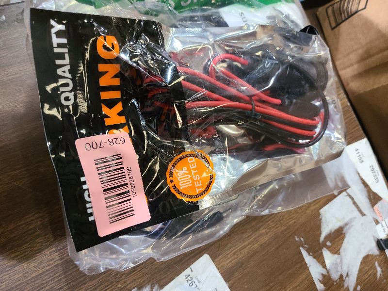 Photo 1 of 12V/24V Female Cigarette Lighter Socket Replacement - 12v Power Outlet Socket with Waterproof Cover, Fixed Thread Cigarette Lighter Socket with Bare Wire Open Cable 6FT,for Car Marine Motorcycle ATV