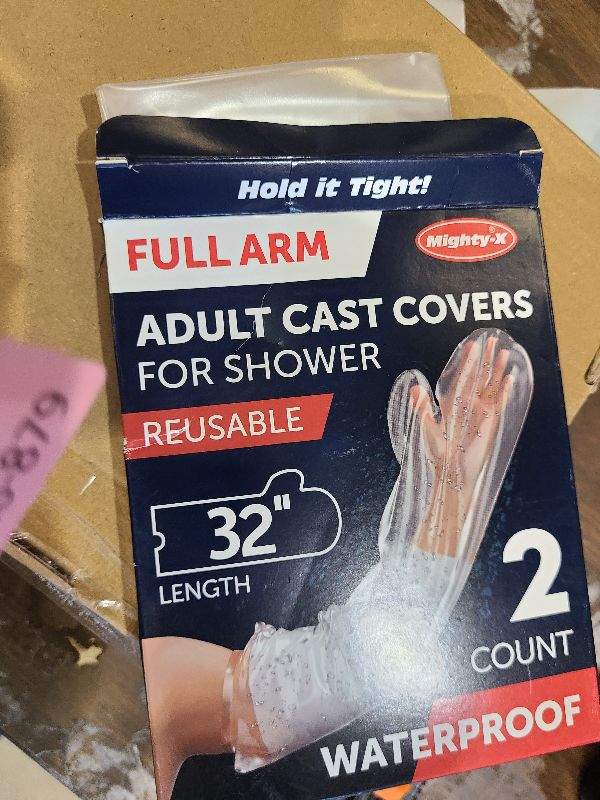 Photo 1 of 100% Waterproof Cast Covers for Shower Arm Adult - Tight Seal - 2pk Reusable Cast Protectors - Full Arm Bag Sleeves - Strong and Durable