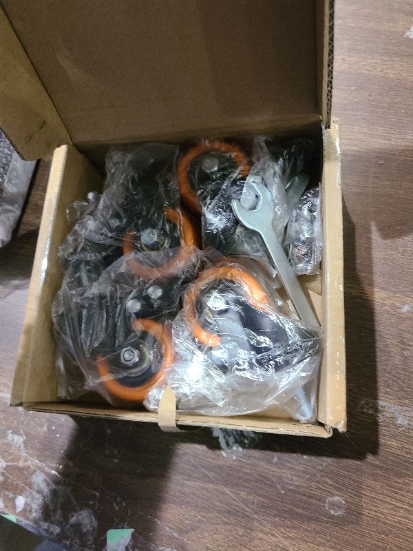 Photo 1 of 2 Inch Caster Wheels, Threaded Stem Casters Set of 4 Heavy Duty, 5/16"-18x1 (Screw Diameter 5/16", Stem Length 1"), Safety Dual Locking Industrial Castors, Wheels for Cart, Furniture