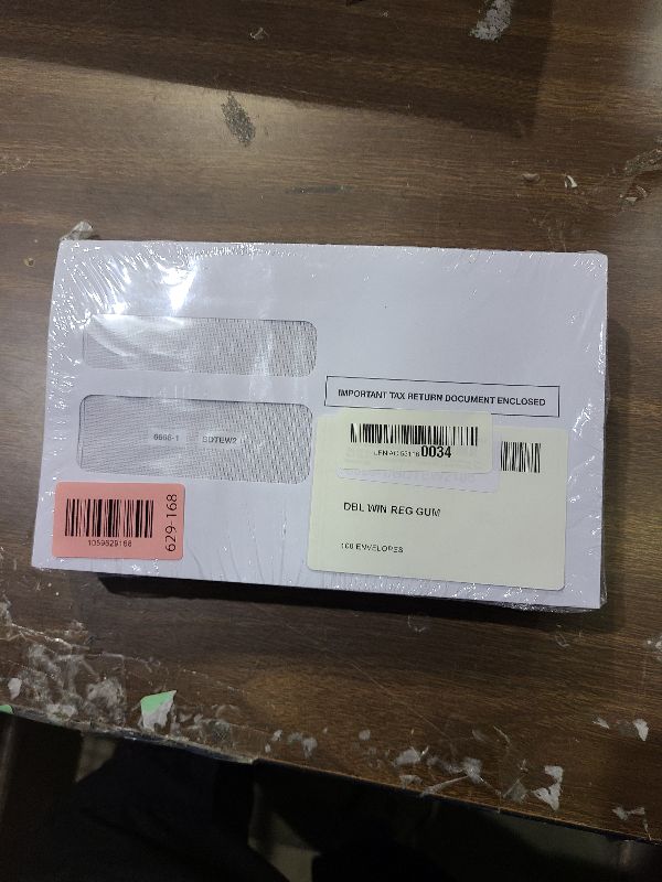 Photo 1 of 100 W2 Envelopes, Double Window Security Envelope for W2 2 Up Tax Forms, Designed for Printed W2 Laser Forms, Form QuickBooks Desktop and Other Tax Software, 5 5/8’’ x 9’’, 100 Envelopes Gum Seal