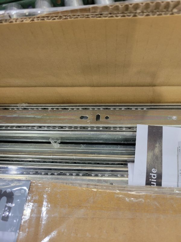 Photo 1 of 10 Pairs of 20 Inch Hardware 3-Section Full Extension Ball Bearing Side Mount Drawer Slides,100 LB Capacity Drawer Slide