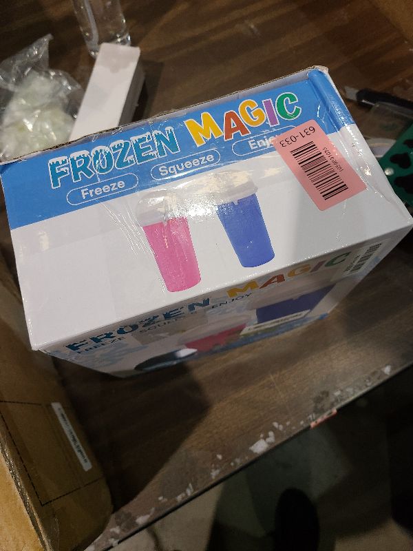 Photo 1 of 1 piece Slushie Maker Cup-500ml DIY Magic Quick Frozen Smoothies Cups for Homemade Milk Shake Ice Cream Maker, Portable Cooling Cups, Double Layer Squeeze Slushy Maker Cup, Birthday Gifts for Kids Family