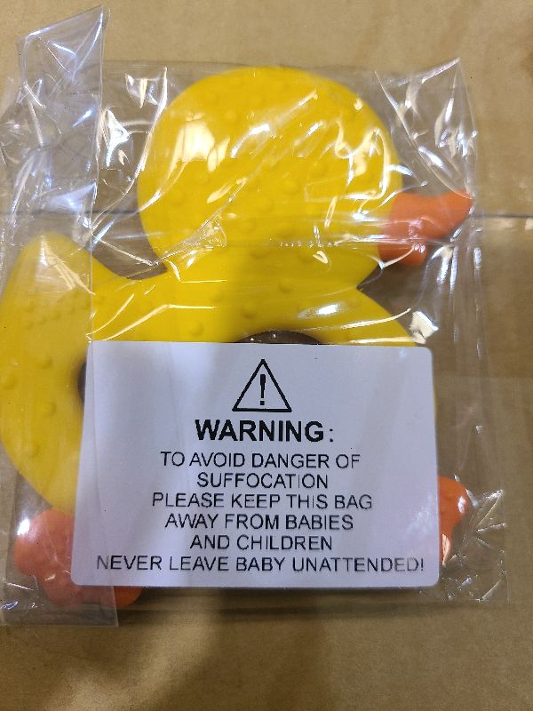 Photo 1 of [BabyBite] Baby Teething Toys Cute Duck Teether for Sensory and Developmental Play for Baby and Toddler 100% BPA Free Food Grade Silicone (Yellow)