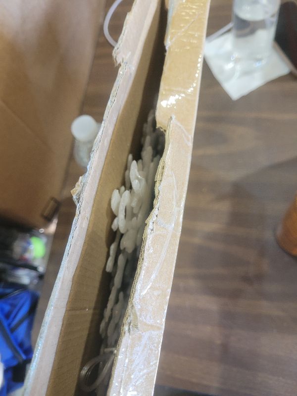 Photo 1 of 12 PCS 11.8 Inch Large Snowflakes Ornaments - Outdoor Winter Decor Glitter Giant Hanging Snowflake Decorations for Indoor Outdoor Winter Tree Decorations(White, Blue, Dark Blue)