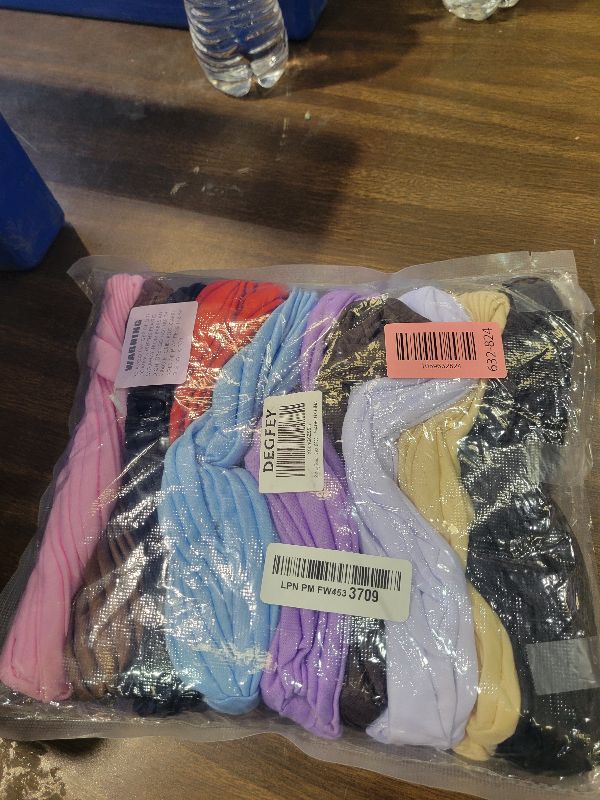 Photo 1 of 10 PCS Stretchy Turban Caps for Women, Chemo Head Wraps, Cancer Headwear, Twisted India Hats, Assorted Colors (Package A)