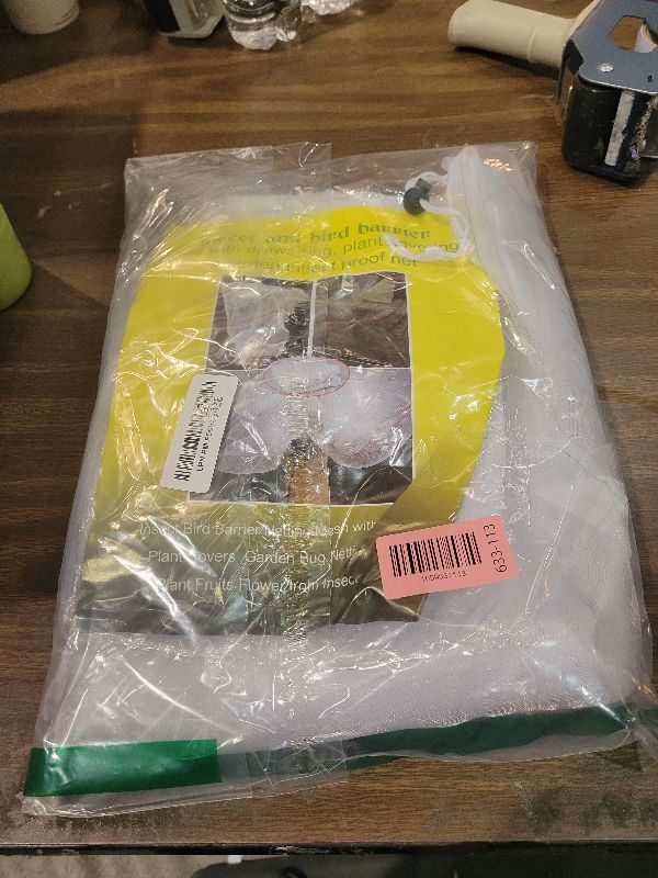 Photo 1 of 2 PCS Fruits Tree Netting Cover for Garden 3.3 x 4.9 ft Garden Insect Bird Barrier Plant Netting for Tomato Blueberry Bush Netting Covers Deer Cicada Netting Cover Bag with Drawstring